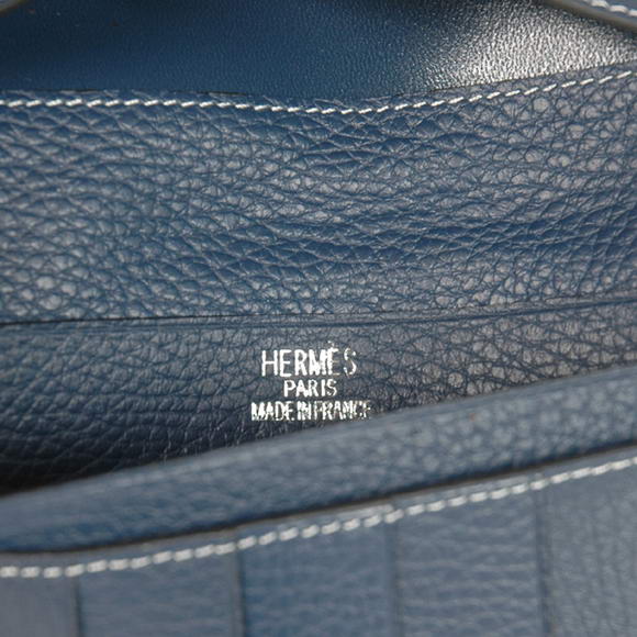 Cheap Fake Hermes Bearn Japonaise Bi-Fold Wallets H208 Dark Blue - Click Image to Close